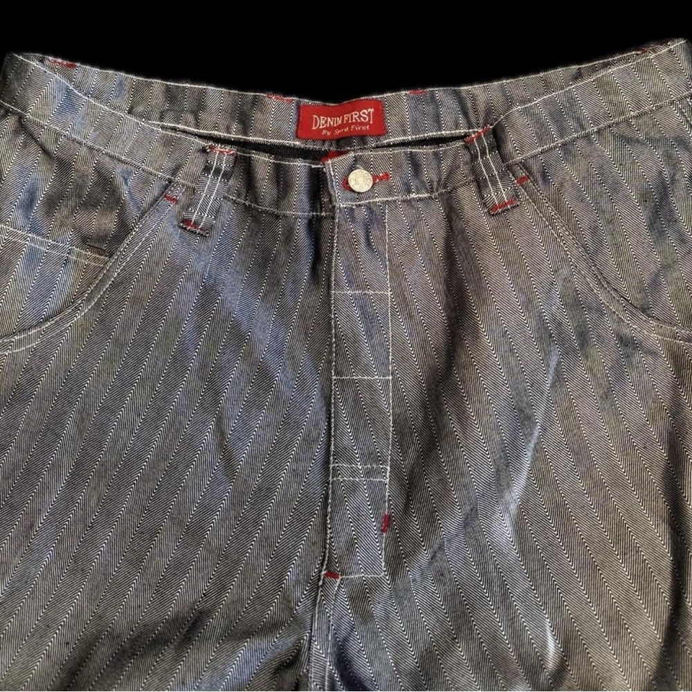 Spirit First / Denim First shiny silver metallic wide leg baggy jeans - Picture 4 of 5